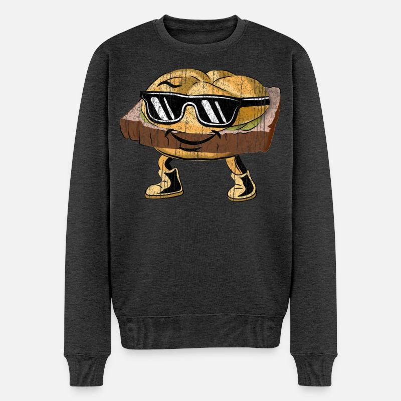 Leberkas Le.Ka.Se.Mi.Gu–charakter mit Sonnenbrille - Männer Premium Bio Pullover - Anthrazit meliert