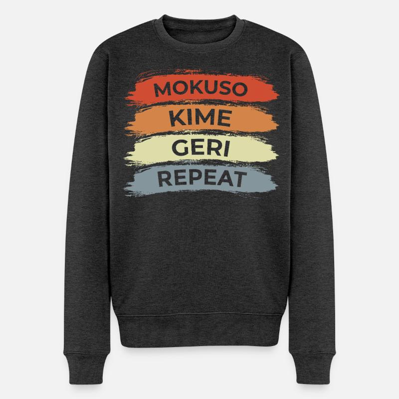 Karate Techniken - Männer Premium Bio Pullover - Anthrazit meliert