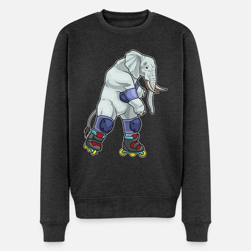 Elefant Inline skating Inline skates - Männer Premium Bio Pullover - Anthrazit meliert
