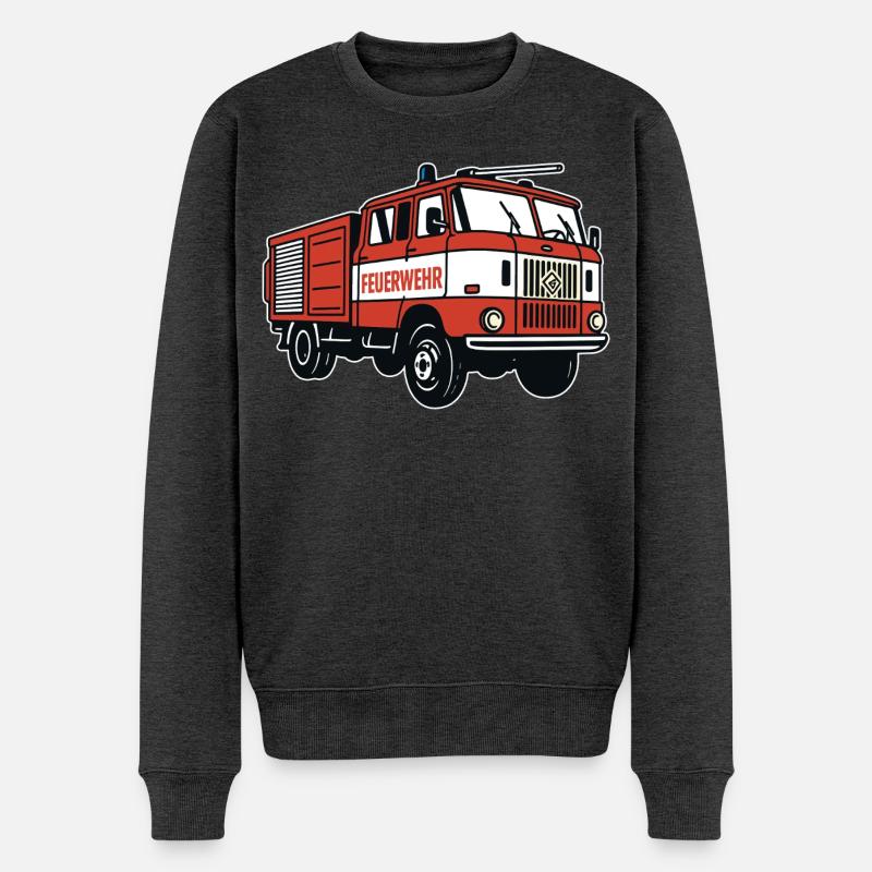 W50 Feuerwehrauto Löschfahrzeug - Männer Premium Bio Pullover - Anthrazit meliert
