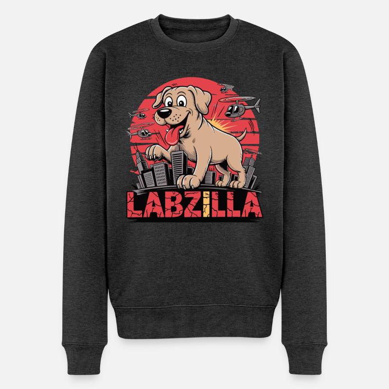 Labzilla – Der gute Junge im Großstadteinsatz - Männer Premium Bio Pullover - Anthrazit meliert