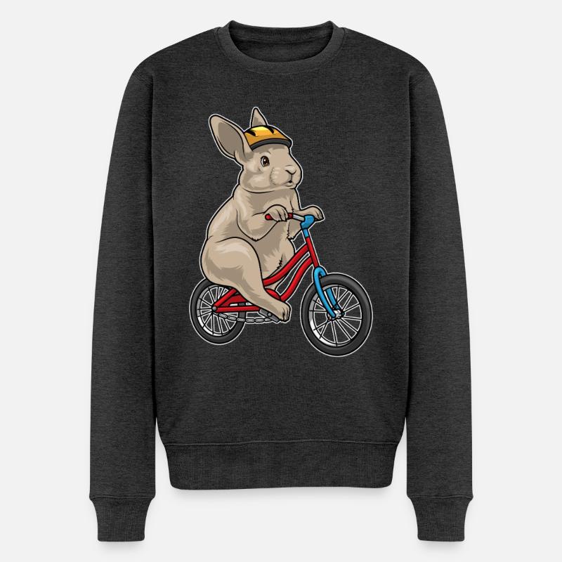 Hase Fahrrad - Männer Premium Bio Pullover - Anthrazit meliert