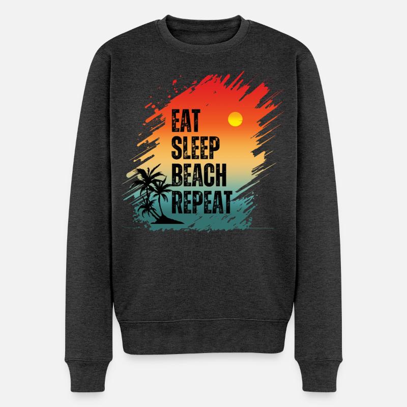 MANGER DORMIR PLAGE RÉPÉTER - Pull Premium bio Homme - anthracite chiné