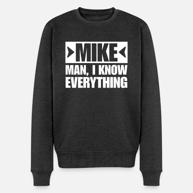 MIKE MEC : JE SAIS TOUT - Pull Premium bio Homme - anthracite chiné