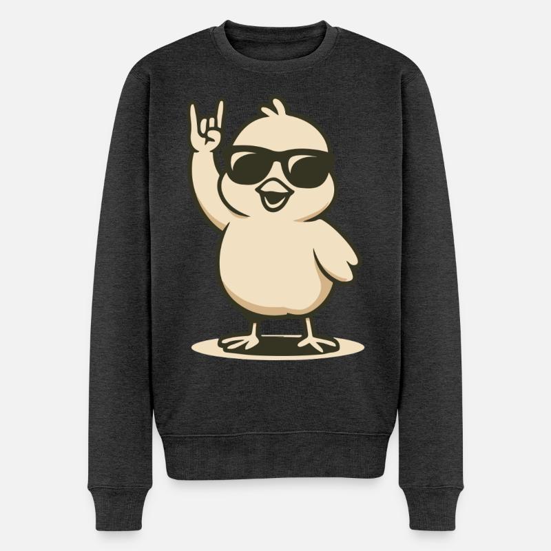 Chick’n’Roll - Männer Premium Bio Pullover - Anthrazit meliert