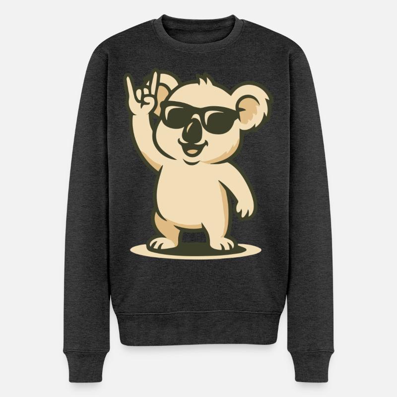 Rock’n’Koala - Männer Premium Bio Pullover - Anthrazit meliert