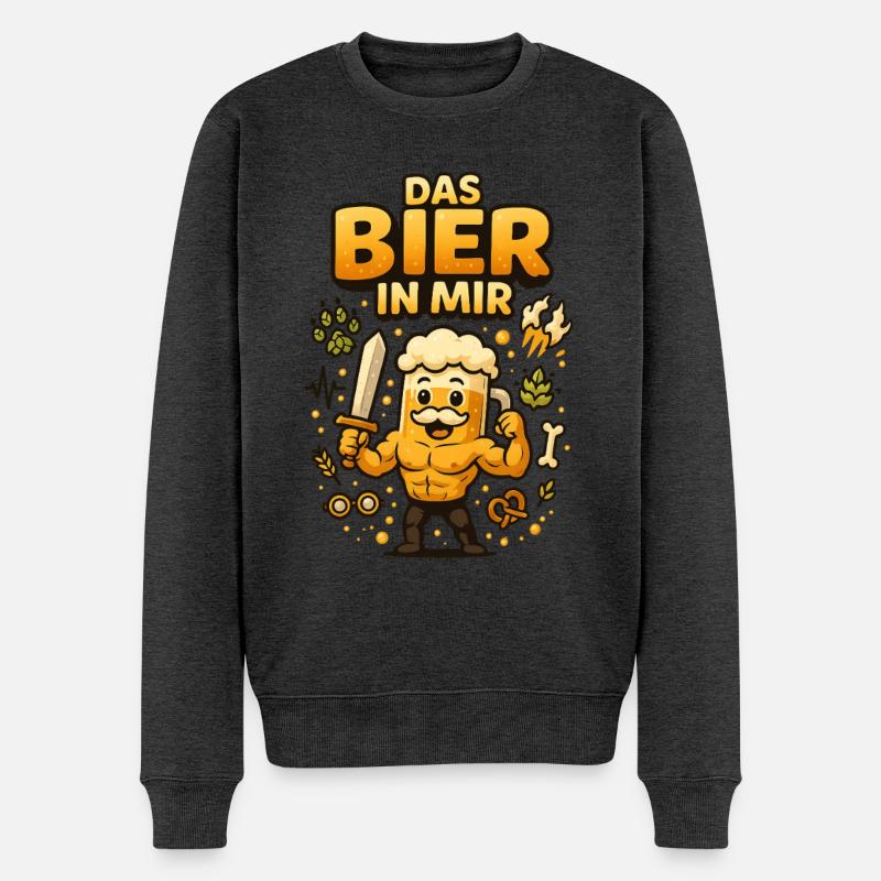 Das Bier in Mir - Männer Premium Bio Pullover - Anthrazit meliert