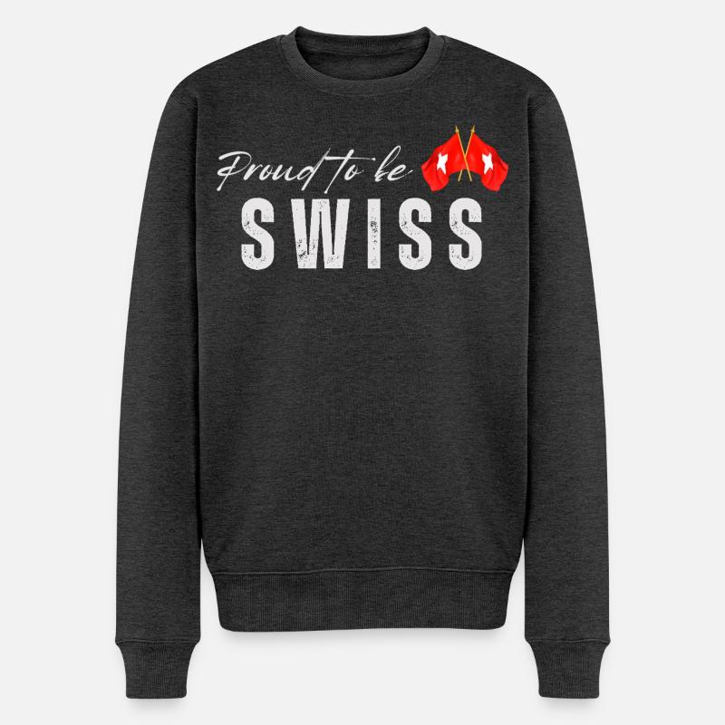 Stolzer Schweizer, ich liebe die Schweiz - Männer Premium Bio Pullover - Anthrazit meliert