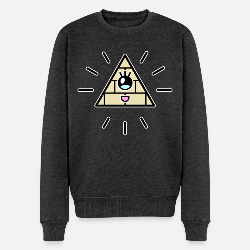 Illuminati Kawaii - Männer Premium Bio Pullover - Anthrazit meliert