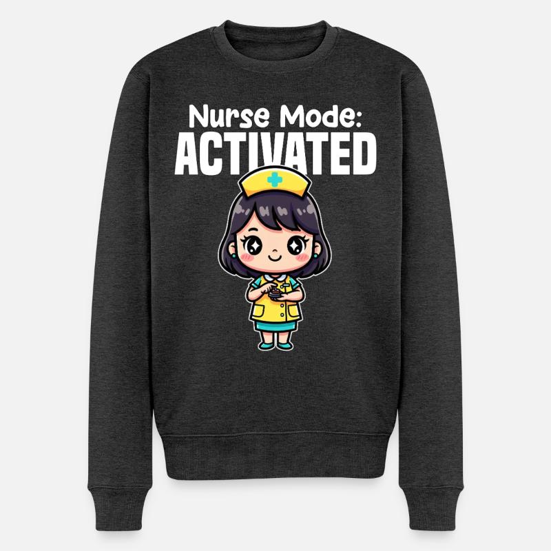 KRANKENSCHWESTER-MODUS AKTIVIERT - SCHWESTER-GESCHENK - Männer Premium Bio Pullover - Anthrazit meliert