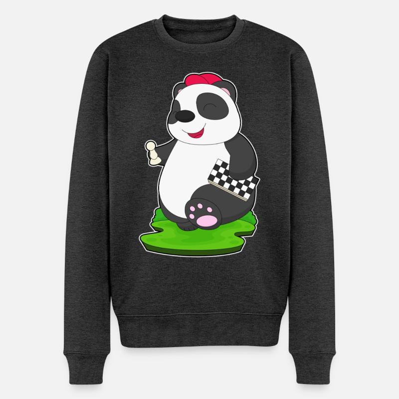 Panda Chess Piece Échiquier - Pull Premium bio Homme - anthracite chiné