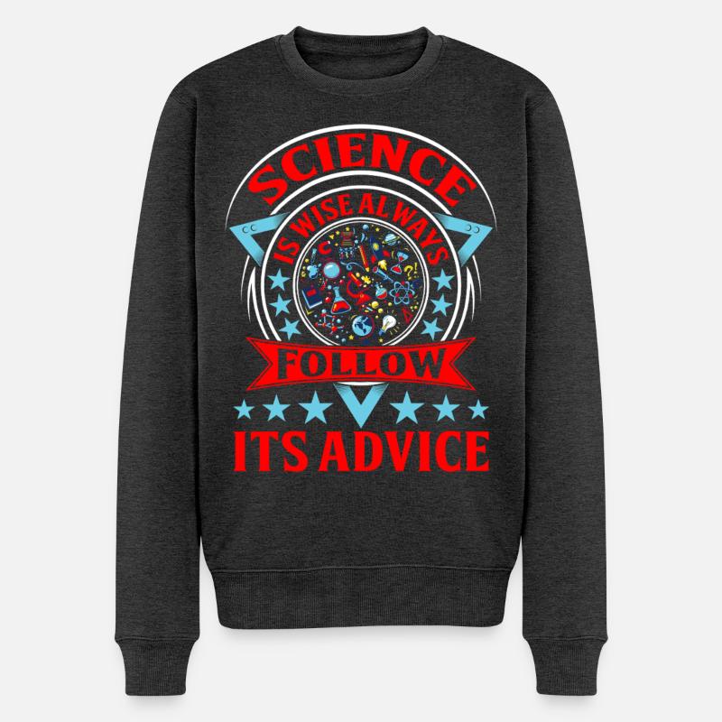 Vie scientifique Devise Design - Pull Premium bio Homme - anthracite chiné