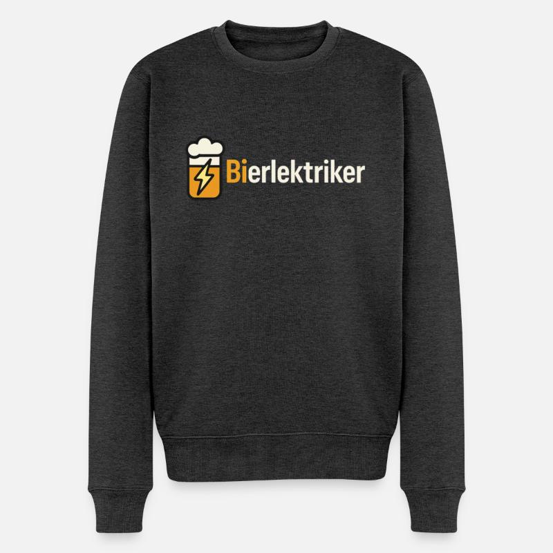ELEKTRIKER BIER BIERLEKTRIKER - Männer Premium Bio Pullover - Anthrazit meliert