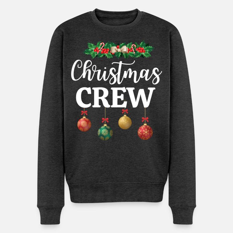 Weihnachts-Crew - Männer Premium Bio Pullover - Anthrazit meliert