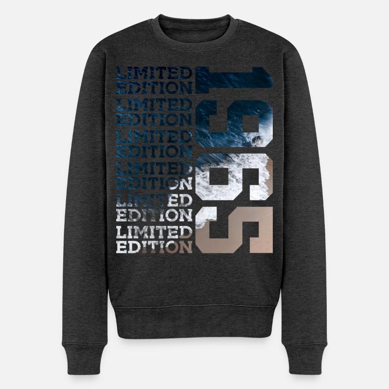 LIMITED EDITION 1965 61 JAHRE 61. GEBURTSTAG - Männer Premium Bio Pullover - Anthrazit meliert