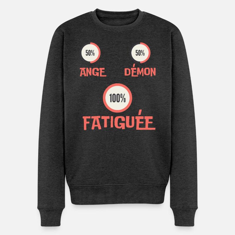 Müde - Männer Premium Bio Pullover - Anthrazit meliert