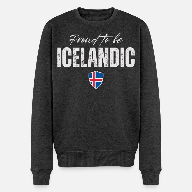 Fierté islandaise, drapeau islandais - Pull Premium bio Homme - anthracite chiné