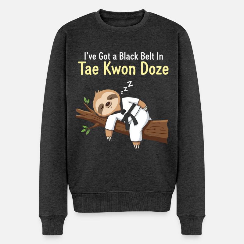 Ich habe einen schwarzen Gürtel in Taekwon Doze - Männer Premium Bio Pullover - Anthrazit meliert