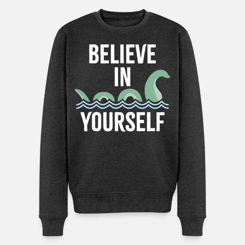 an sich selbst glauben - Männer Premium Bio Pullover - Anthrazit meliert