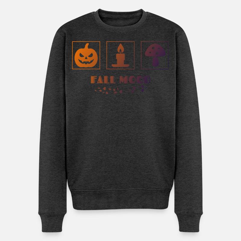Herbststimmung Halloween Design - Männer Premium Bio Pullover - Anthrazit meliert
