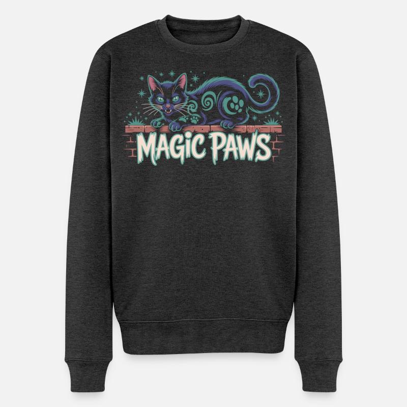 Conception magique de chat enchanté - Pull Premium bio Homme - anthracite chiné