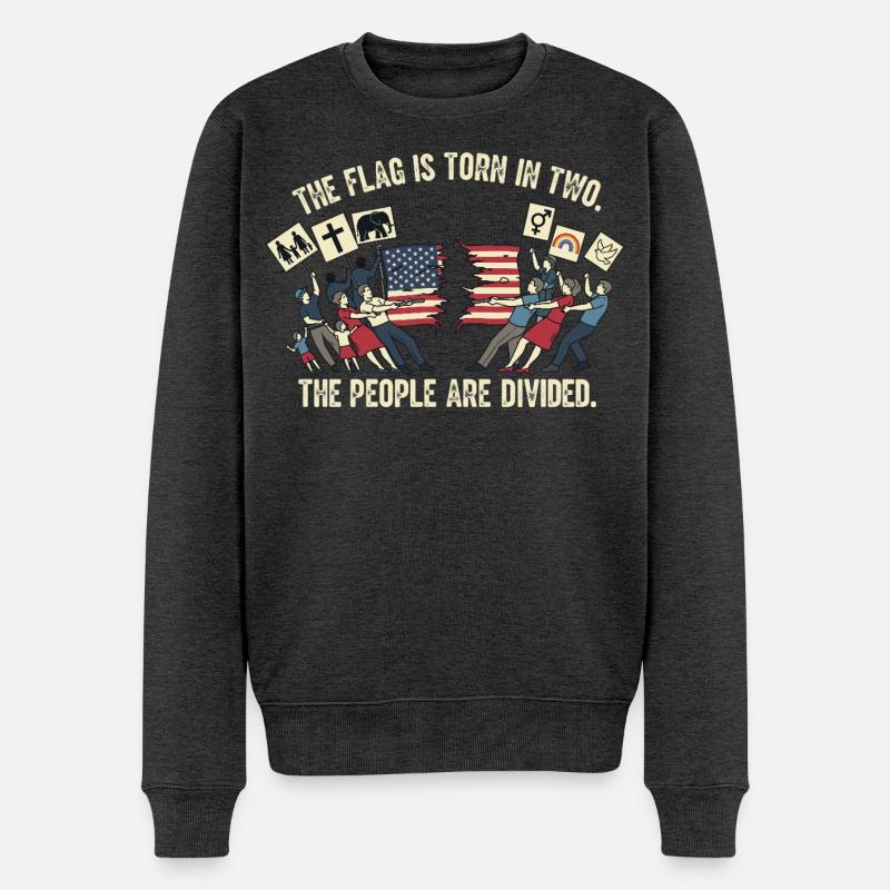 Le peuple est divisé - Pull Premium bio Homme - anthracite chiné