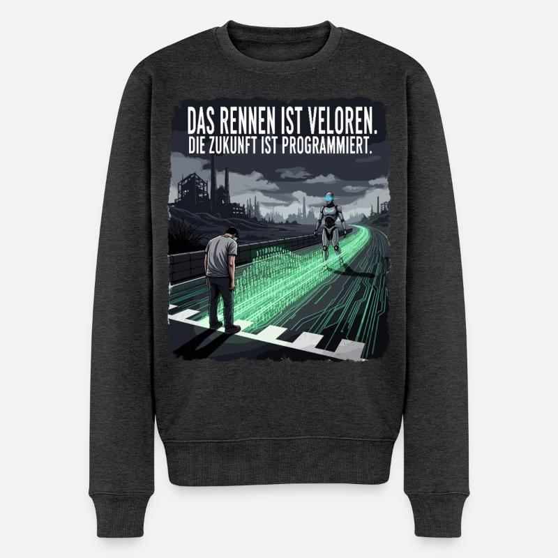 Zukunft Rennen - Männer Premium Bio Pullover - Anthrazit meliert