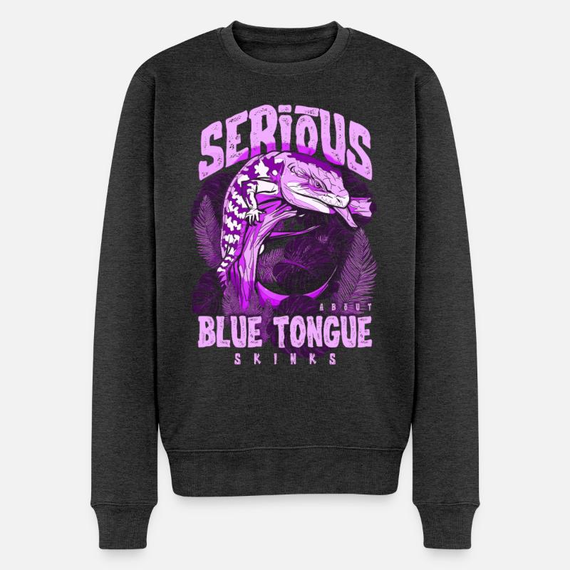 Ernsthaft über Blauzungenskinke Reptilienhalter - Männer Premium Bio Pullover - Anthrazit meliert