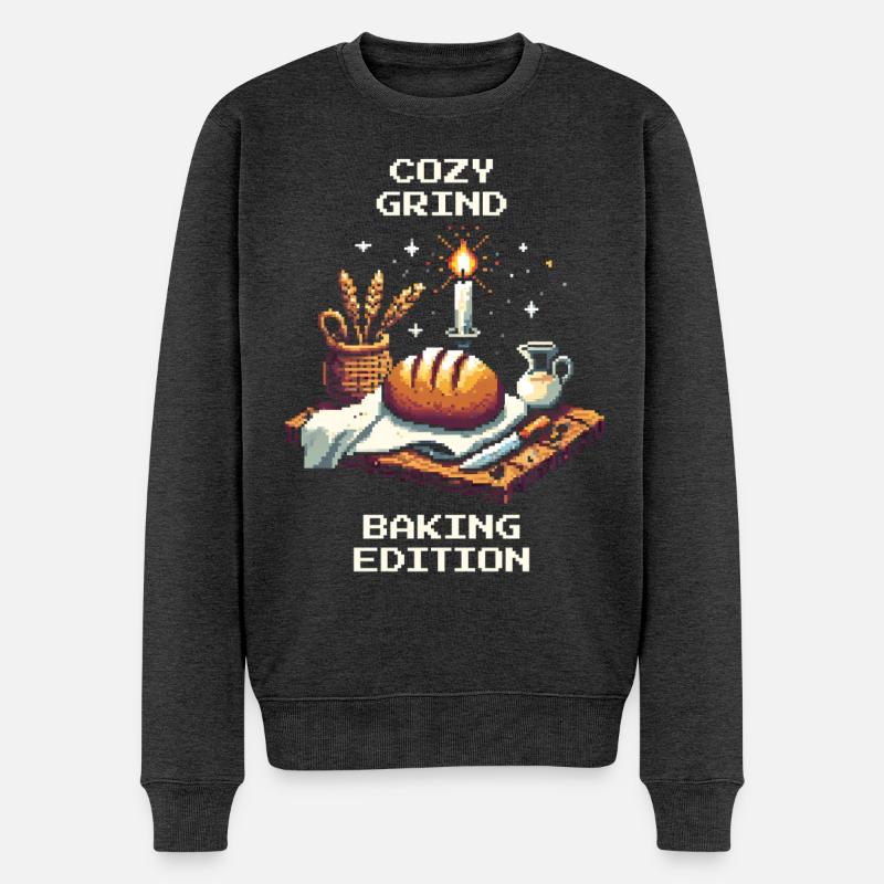 Gemütlicher Grind | Brot backen Humor - Männer Premium Bio Pullover - Anthrazit meliert