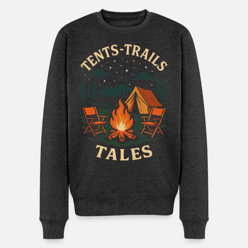 Zelte Funny Camping Adventure - Männer Premium Bio Pullover - Anthrazit meliert
