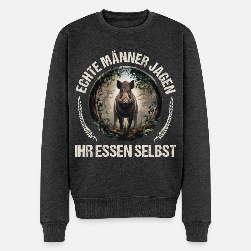 Jäger Spruch - Männer Premium Bio Pullover - Anthrazit meliert