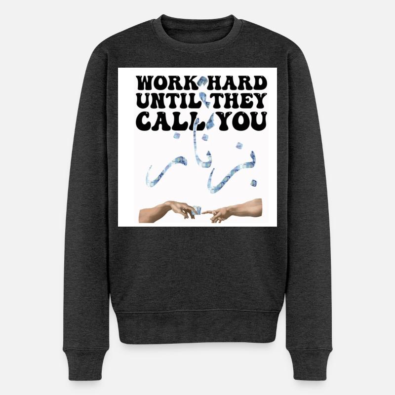 Motivation Arbeit Geld - Männer Premium Bio Pullover - Anthrazit meliert