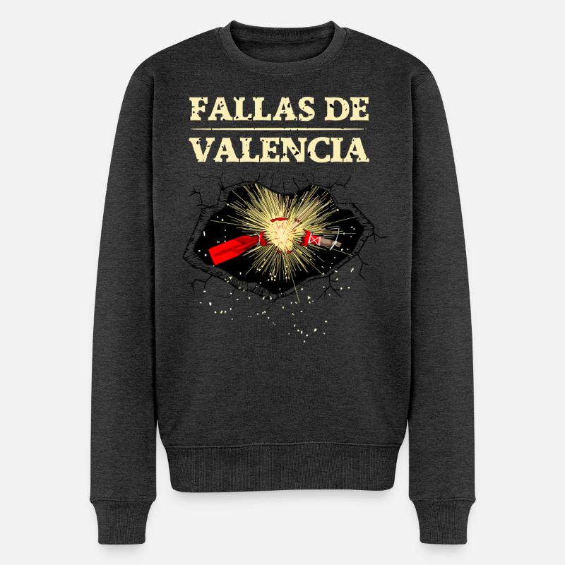 Fallas de Valencia Explosions  - Männer Premium Bio Pullover - Anthrazit meliert