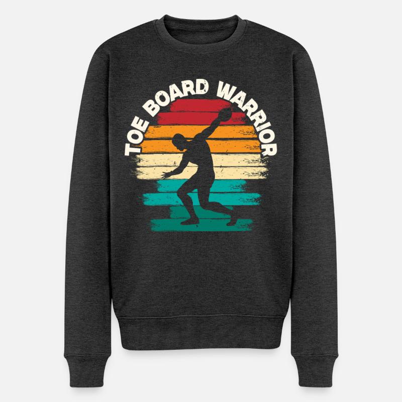 Kugelstoßen Kugelstoß Toe Board Warrior - Männer Premium Bio Pullover - Anthrazit meliert