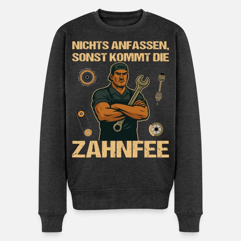 KFZ-Mechniker Schrauber - Männer Premium Bio Pullover - Anthrazit meliert