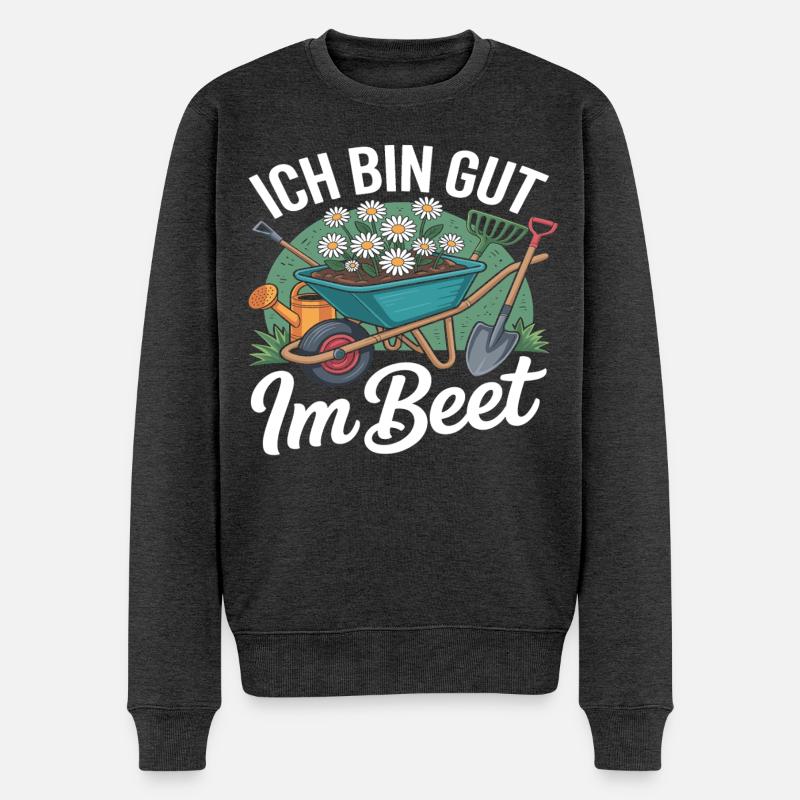 ich bin gut im beet - Männer Premium Bio Pullover - Anthrazit meliert