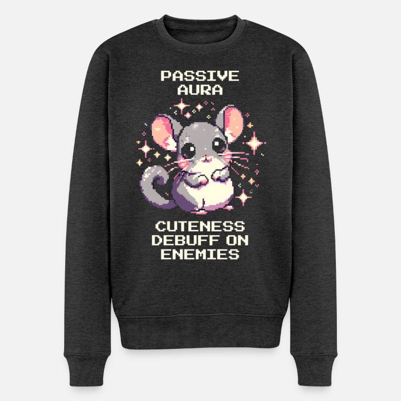 Aura passive : Débuff de gentillesse | Chinchilla - Pull Premium bio Homme - anthracite chiné
