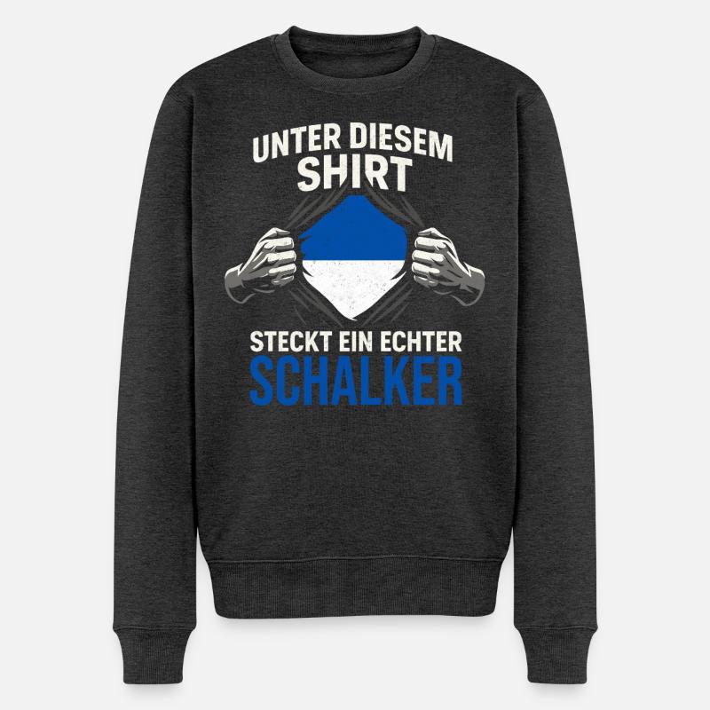 Schalke Fan Fußball Mannschaft Geschenkidee - Männer Premium Bio Pullover - Anthrazit meliert