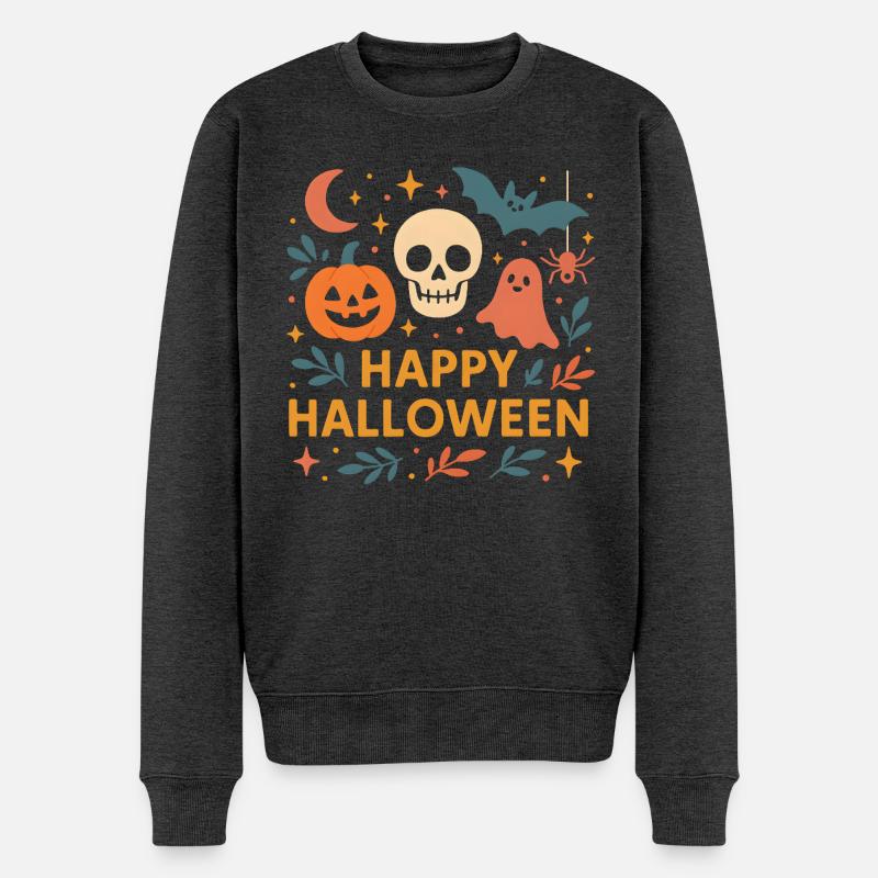 Classic Halloween - Männer Premium Bio Pullover - Anthrazit meliert