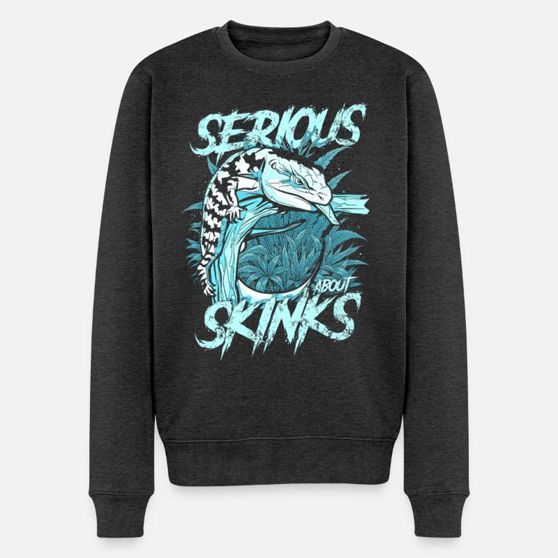 Ernsthaft über Blauzungenskinke Reptilienhalter - Männer Premium Bio Pullover - Anthrazit meliert