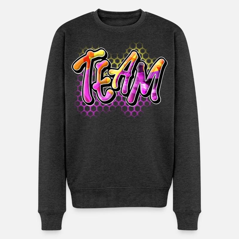 Team - Männer Premium Bio Pullover - Anthrazit meliert