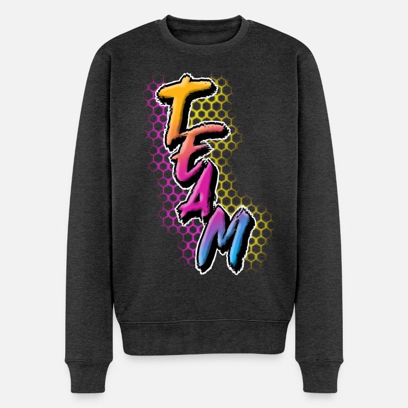 Team - Männer Premium Bio Pullover - Anthrazit meliert