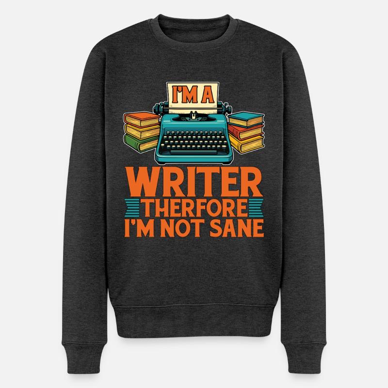 Screenwriter I'm A Writer Therefore I'm Book Lover - Männer Premium Bio Pullover - Anthrazit meliert