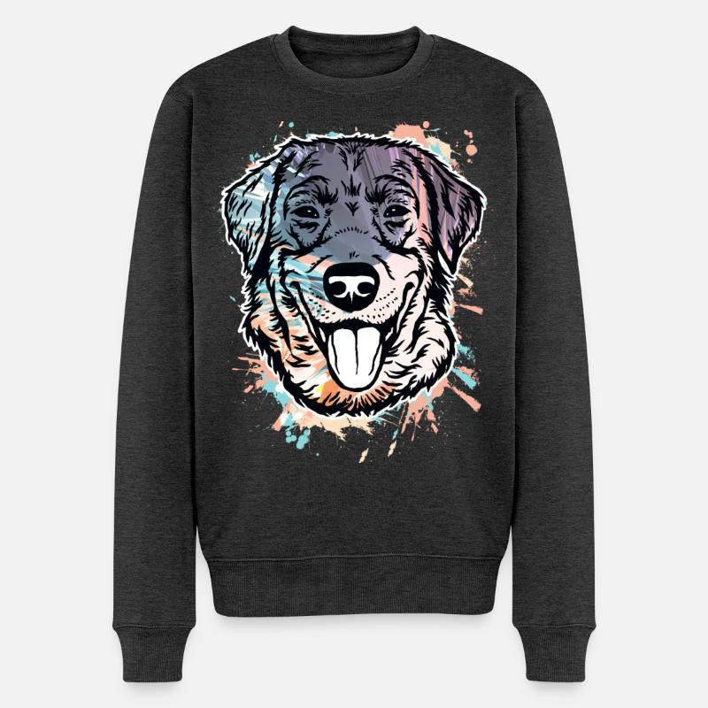 Labrador Retriever - Männer Premium Bio Pullover - Anthrazit meliert