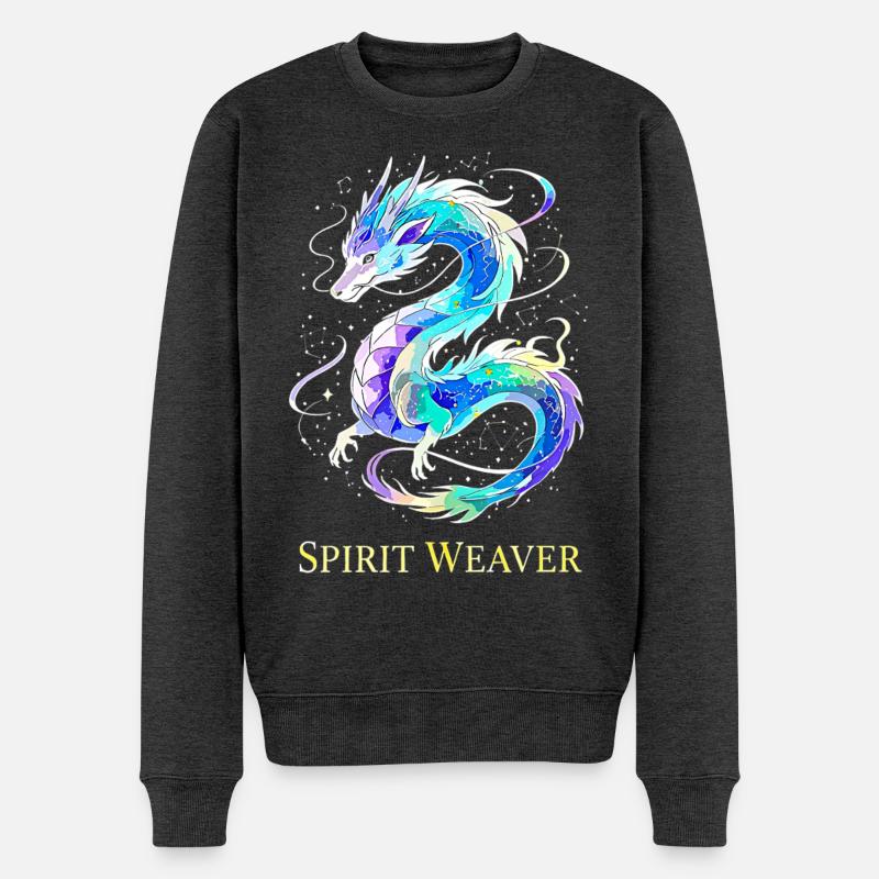 Spirit Weaver Drache - Männer Premium Bio Pullover - Anthrazit meliert