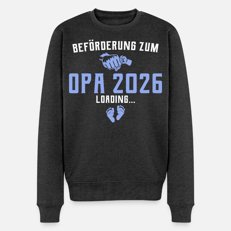 Promotion à Papi 2026 chargement - Pull Premium bio Homme - anthracite chiné