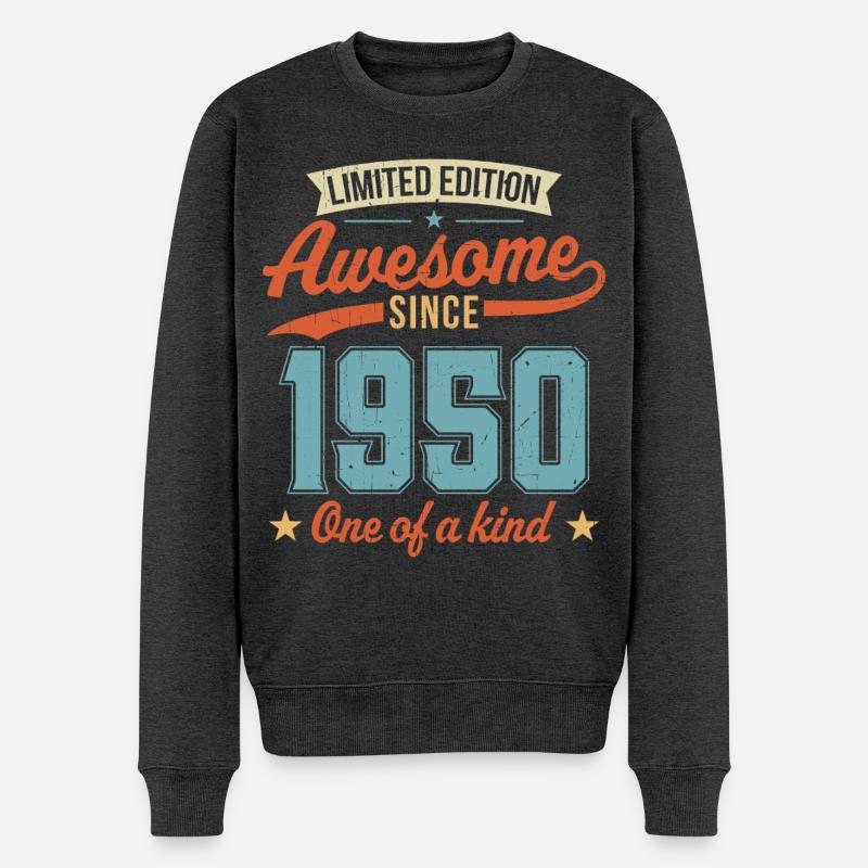 Genial seit 1950 - Männer Premium Bio Pullover - Anthrazit meliert