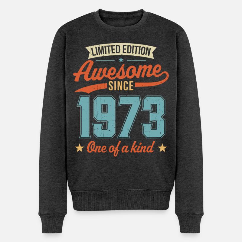 Genial seit 1973 - Männer Premium Bio Pullover - Anthrazit meliert