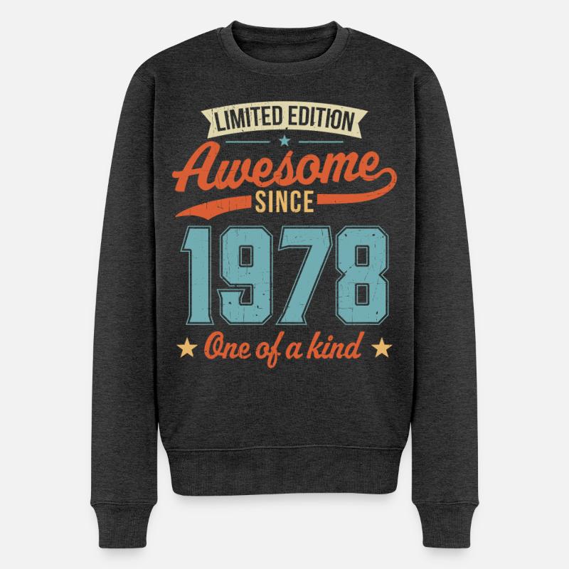 Genial seit 1978 - Männer Premium Bio Pullover - Anthrazit meliert