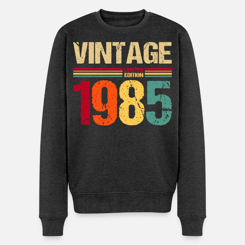 1985 Limited Edition  - Männer Premium Bio Pullover - Anthrazit meliert